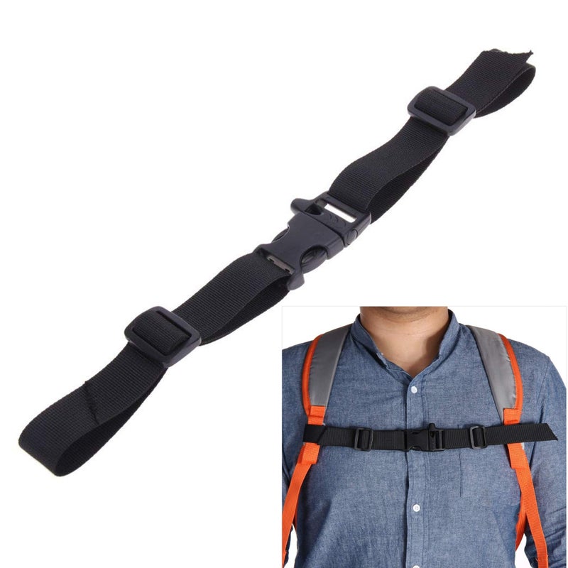 Ikerall Sternum Straps For Backpacks 1-pack,Adjustable Chest Strap with Emergency Whistle Buckle Suitable for Universal Outdoor Fabric Backpack Straps(Black) - Image 1